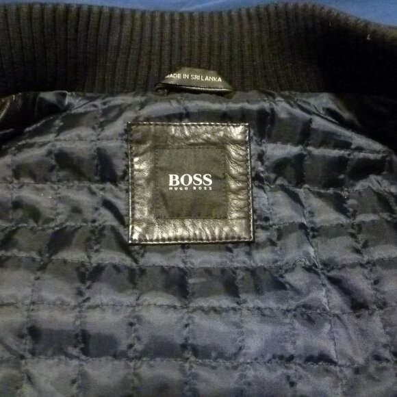 Hugo Boss Avaitor Style Black Leather Full Zip Jacket-Size 40 Regular - Picture 9 of 12